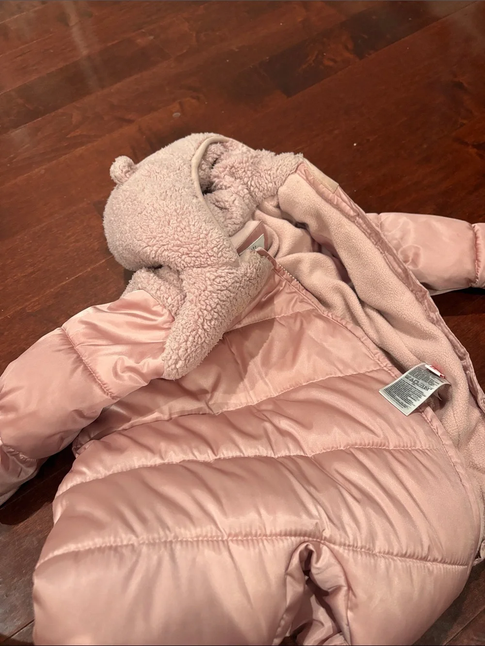GAP Light Pink Sherpa-Lined Infant One-Piece Bunting